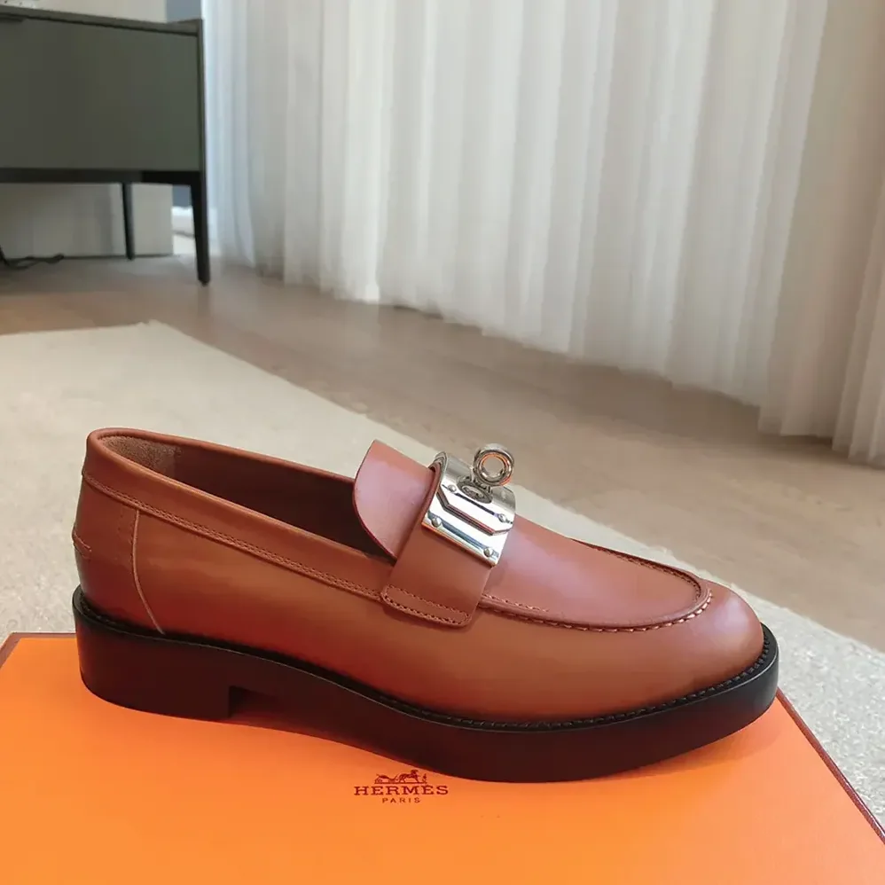 Hermes Hot Loafer-Brown H242053Z for Women