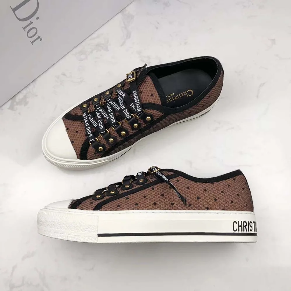 Dior Shoes Walkndior Plumetis Sneaker 5cm Heel for Women in Brown Dior Shoes Walkndior Plumetis Sneaker 5cm Heel for Women in Brown