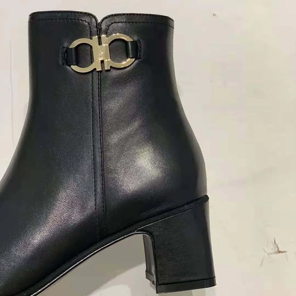 Salvatore Ferragamo Gancini Bootie in 55mm Heel for Women in Black