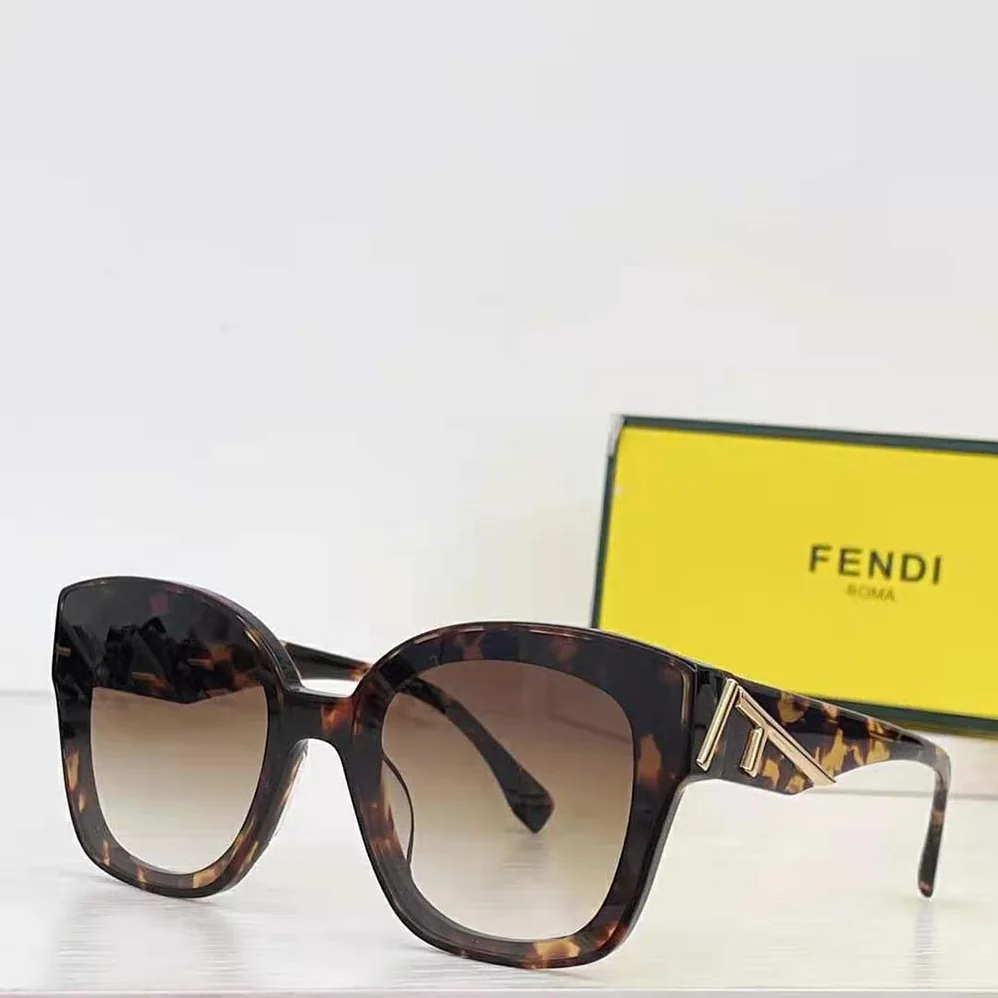 Fendi Square Fendi First Havana Acetate Sunglasses for Women