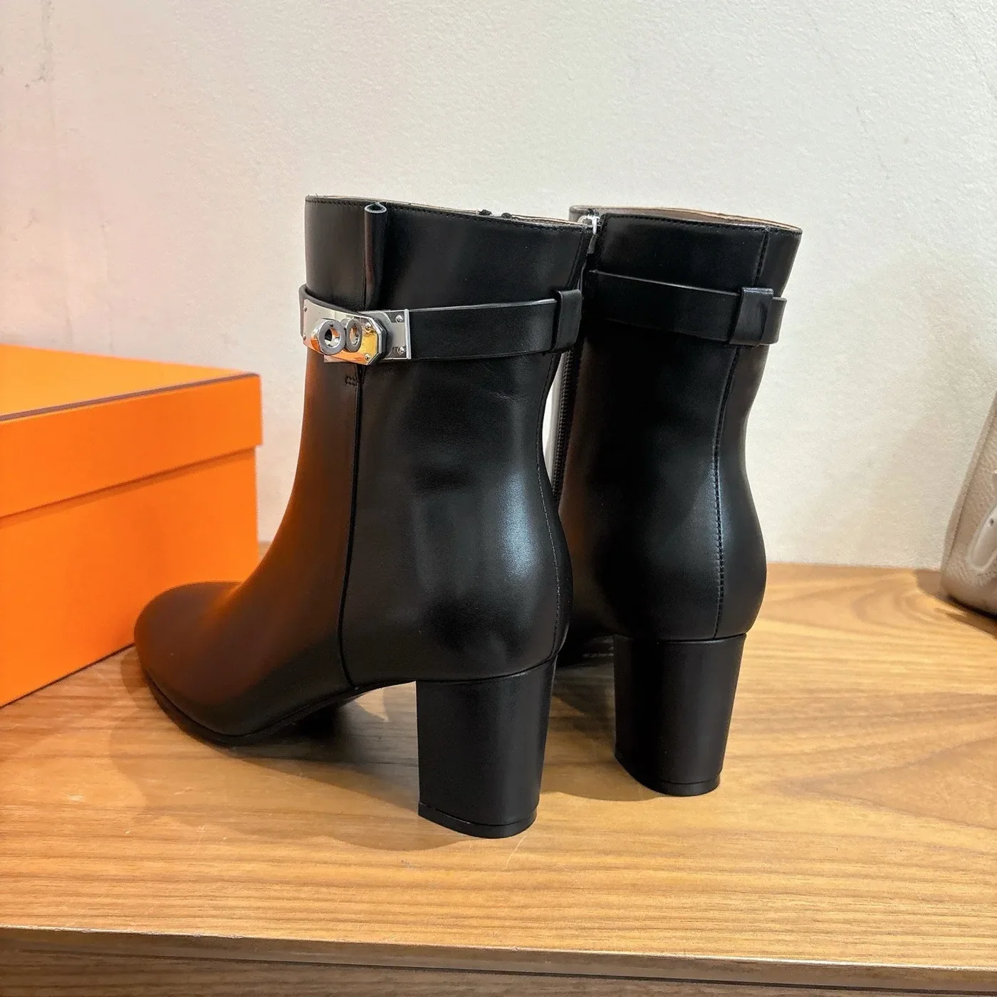 Hermes Saint Germain Ankle Boots Noir