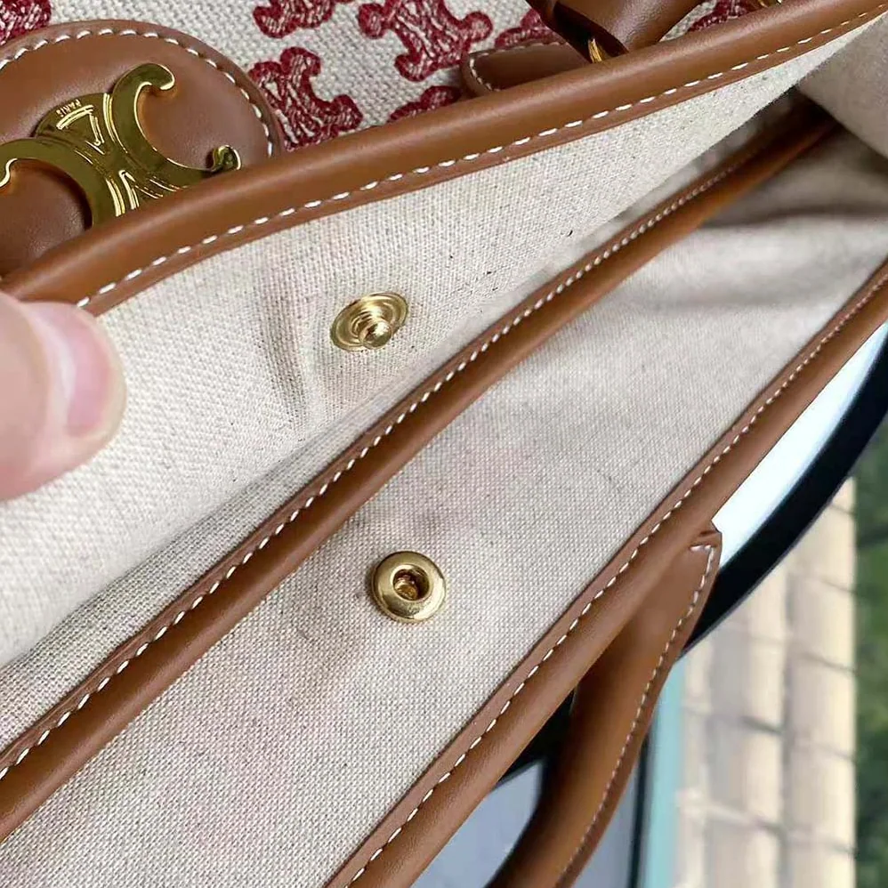 Celine Horizontal Cabas in Textile with Triomphe Embroidery for Women