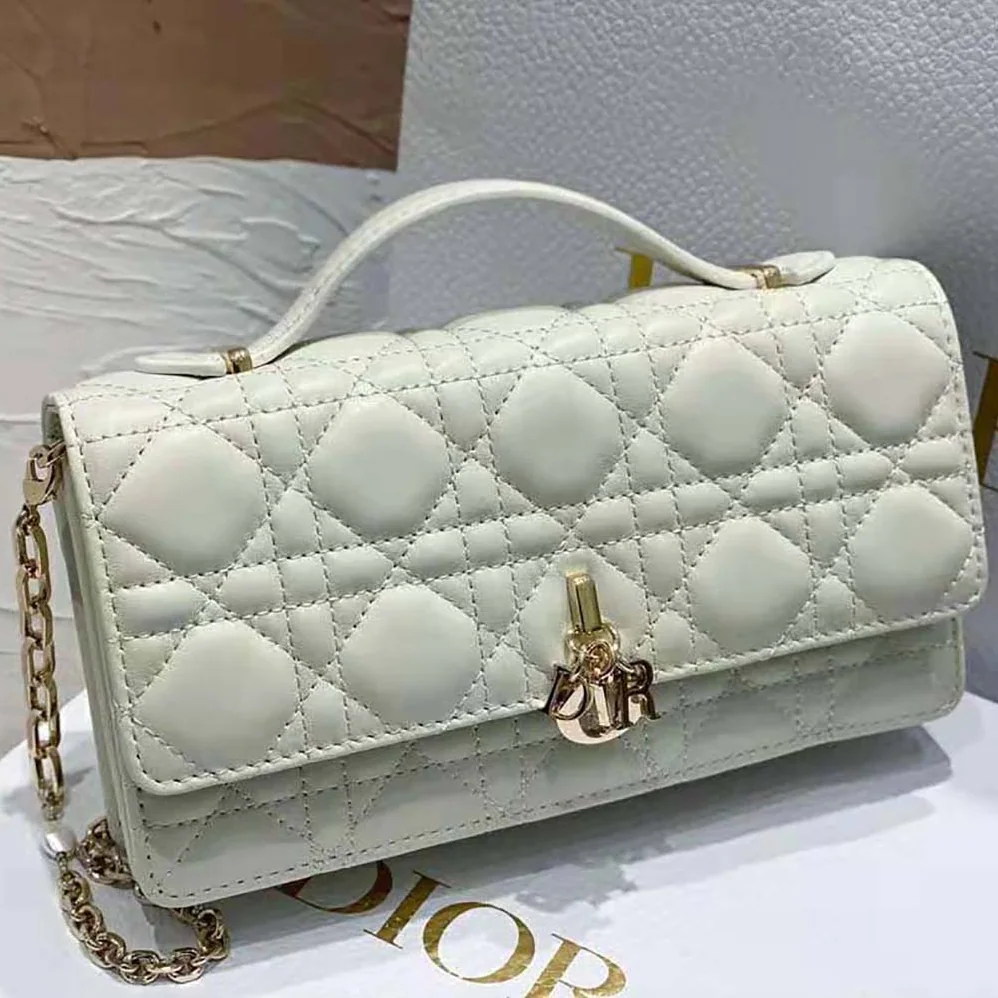 Dior Mini Miss Dior Bag White Cannage Lambskin for Women
