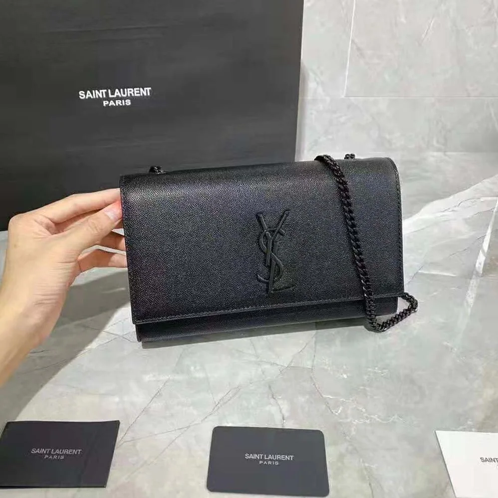 Saint Laurent YSL Kate Medium in Grain DE Poudre Embossed Leather for Women