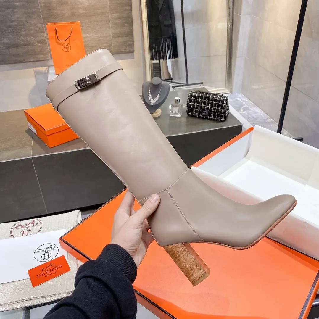 Hermes High Heel Boots Beige / Hermes High Heel Boots Beige /