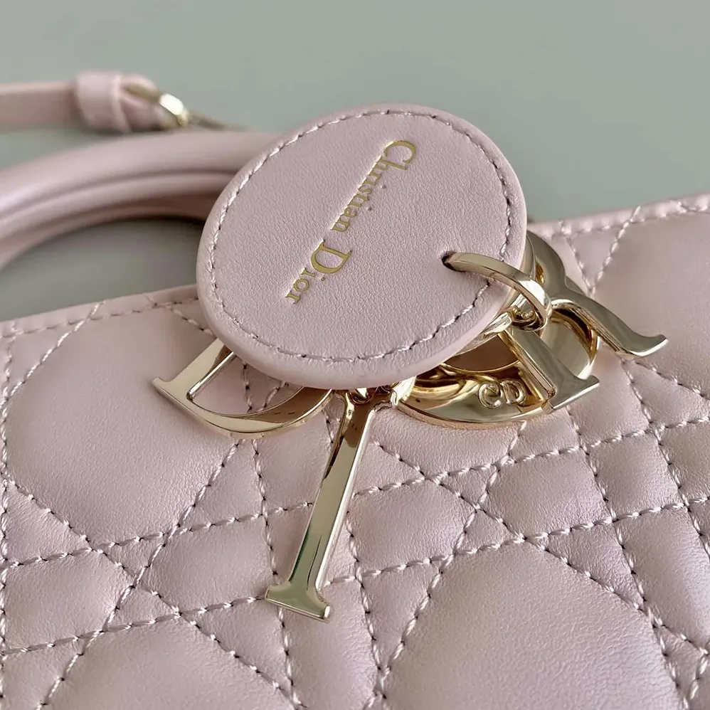 Dior Small Lady D-Joy Bag Powder Pink Cannage Lambskin for Women Dior Small Lady D-Joy Bag Powder Pink Cannage Lambskin for Women