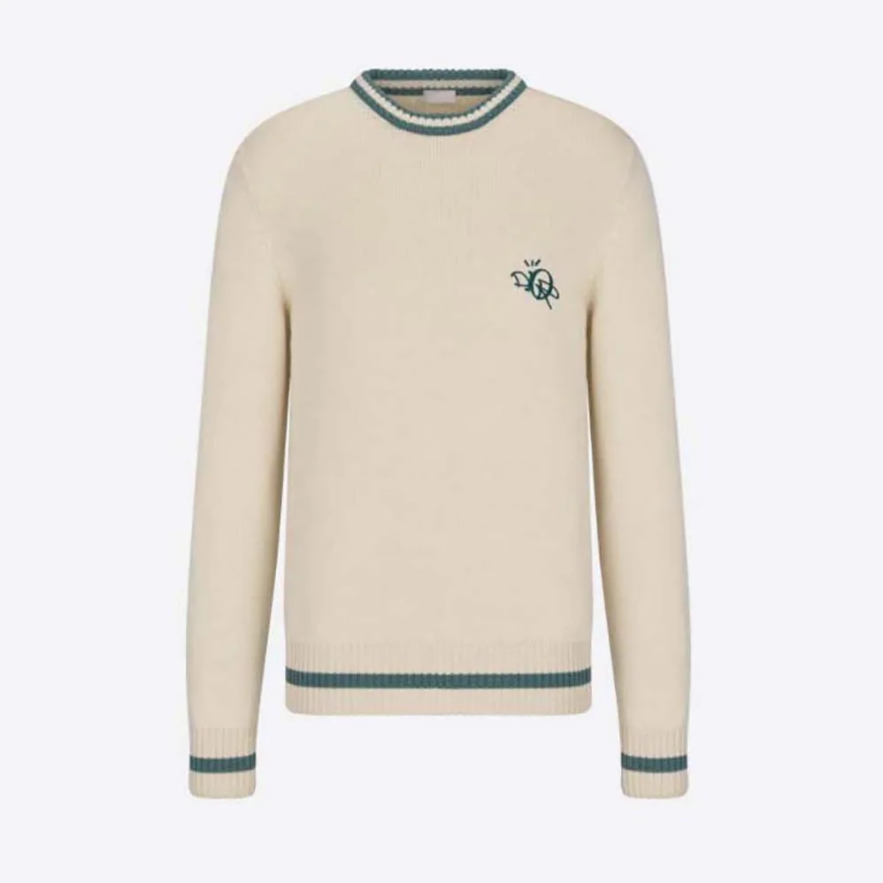 Dior Cactus Jack Dior Sweater White Cashmere Jersey for Men