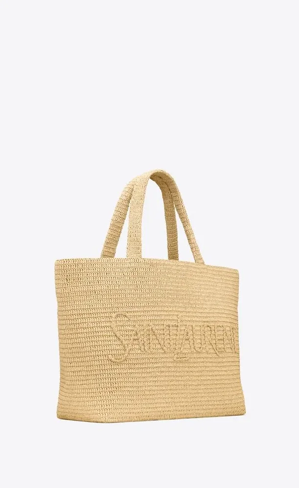 Saint Laurent Tote In Raffia Beige 21.3 Inches/ Saint Laurent Tote In Raffia Beige 21.3 Inches/