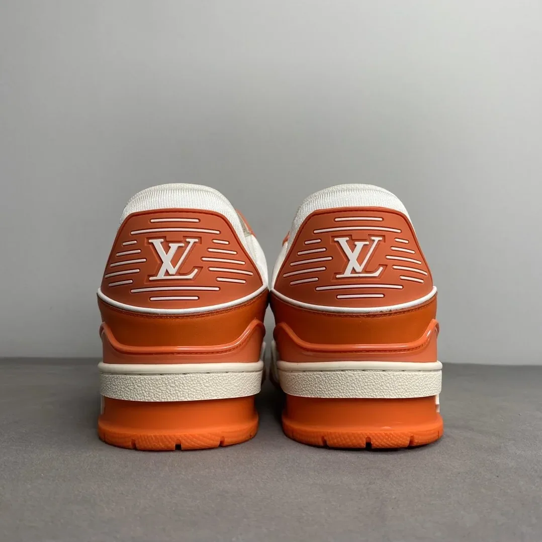 Louis Vuitton Trainer Sneaker Mix Of Materials White/Orange Virgil Abloh LV 1A9VN0 Louis Vuitton Trainer Sneaker Mix Of Materials White/Orange Virgil Abloh LV 1A9VN0