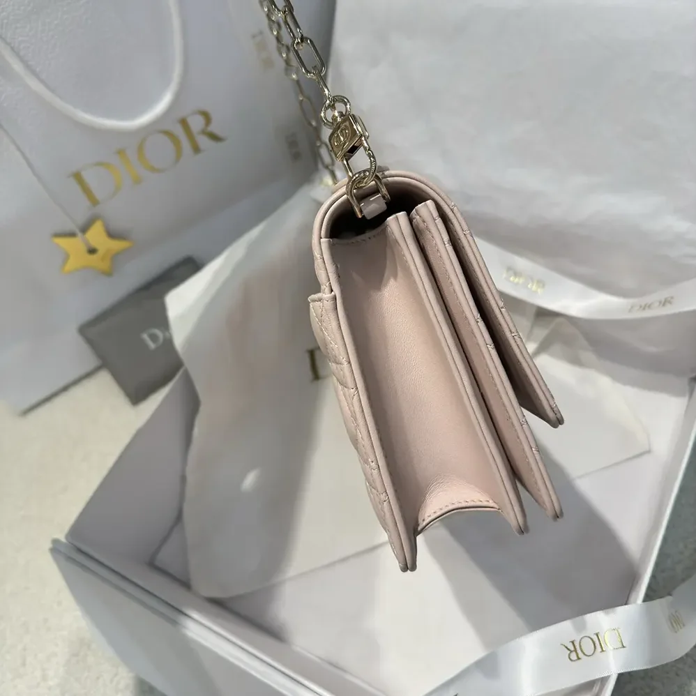 Dior My Dior Top Handle Bag Pink Cannage Lambskin for Women
