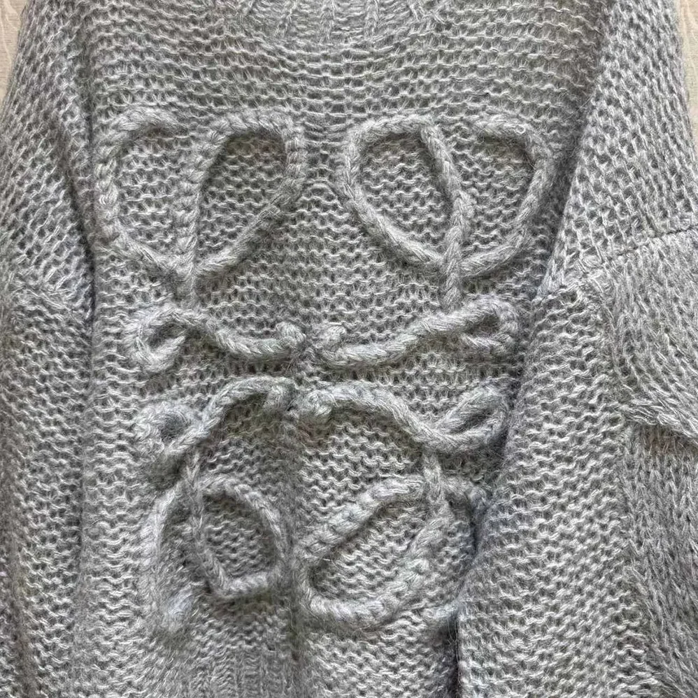 Loewe Anagram Sweater in Mohair for Women in Grey Loewe Anagram Sweater in Mohair for Women in Grey