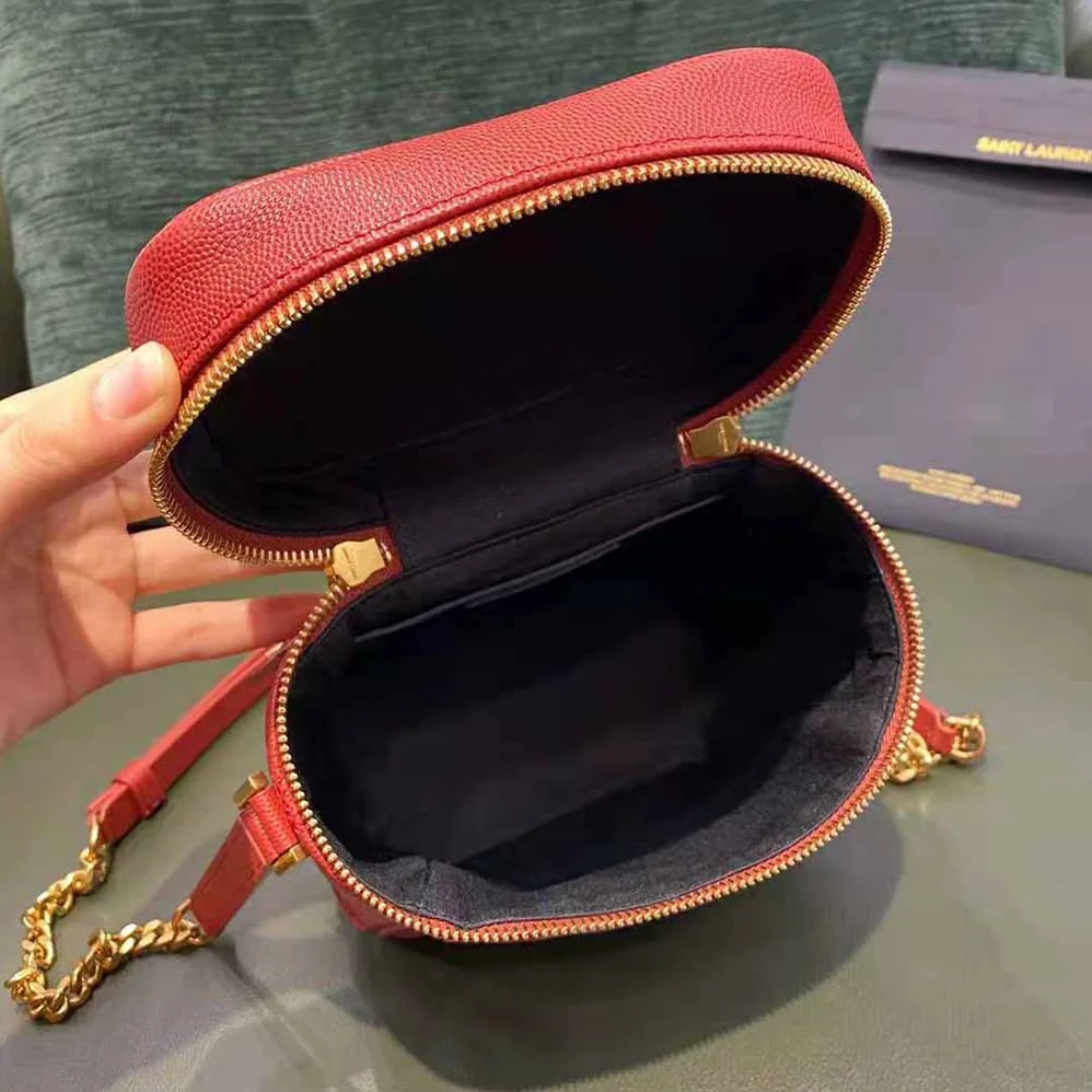 Saint Laurent YSL 80's Vanity Bag in Carre-Quilted Grain DE Poudre Embossed Leather for Women Saint Laurent YSL 80's Vanity Bag in Carre-Quilted Grain DE Poudre Embossed Leather for Women