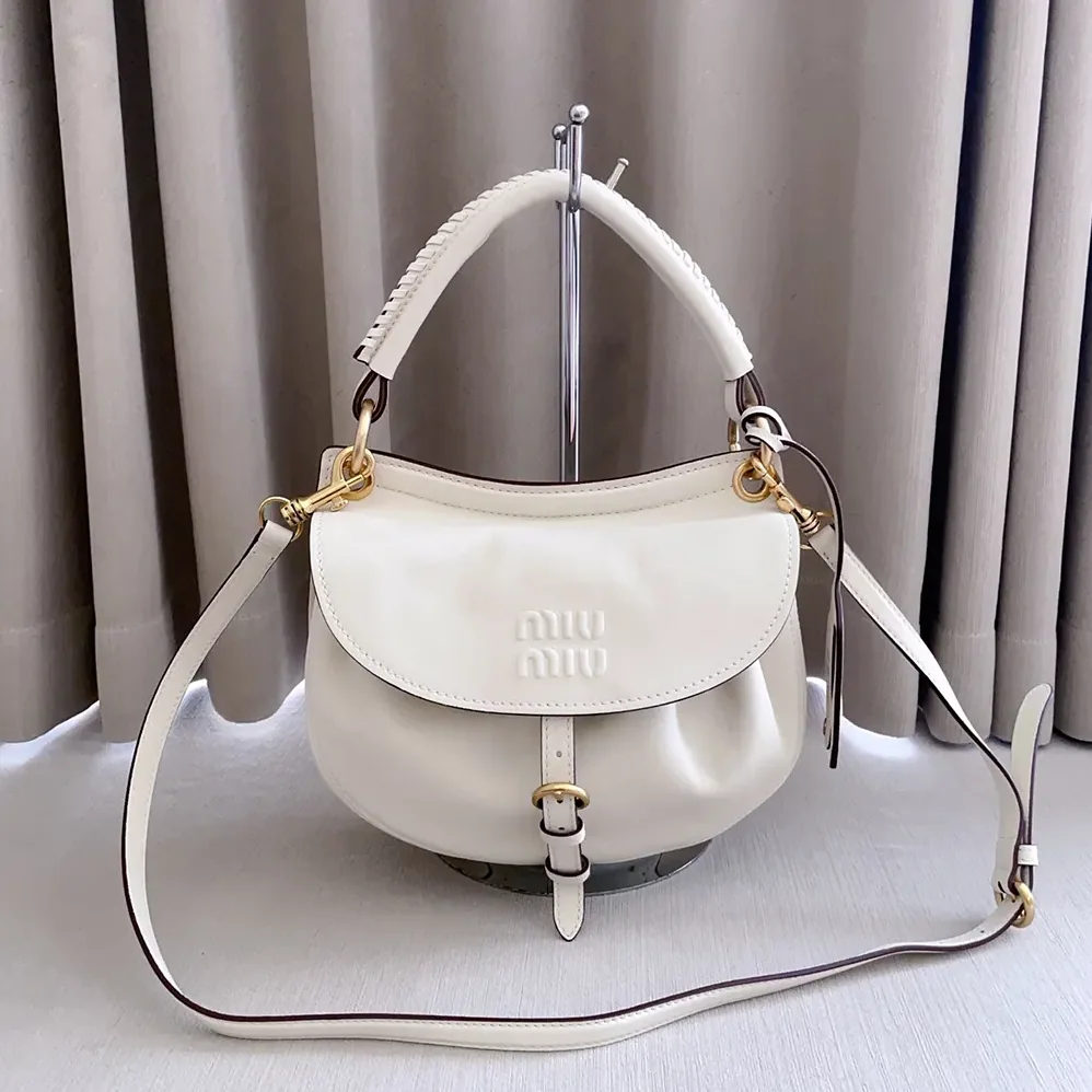 Miu Miu Rendez-Vous Nappa Leather Bag Chalk White for Women Miu Miu Rendez-Vous Nappa Leather Bag Chalk White for Women