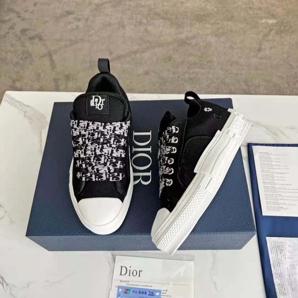Dior by Erl B23 Skater Sneaker Black Cotton Canvas for Men