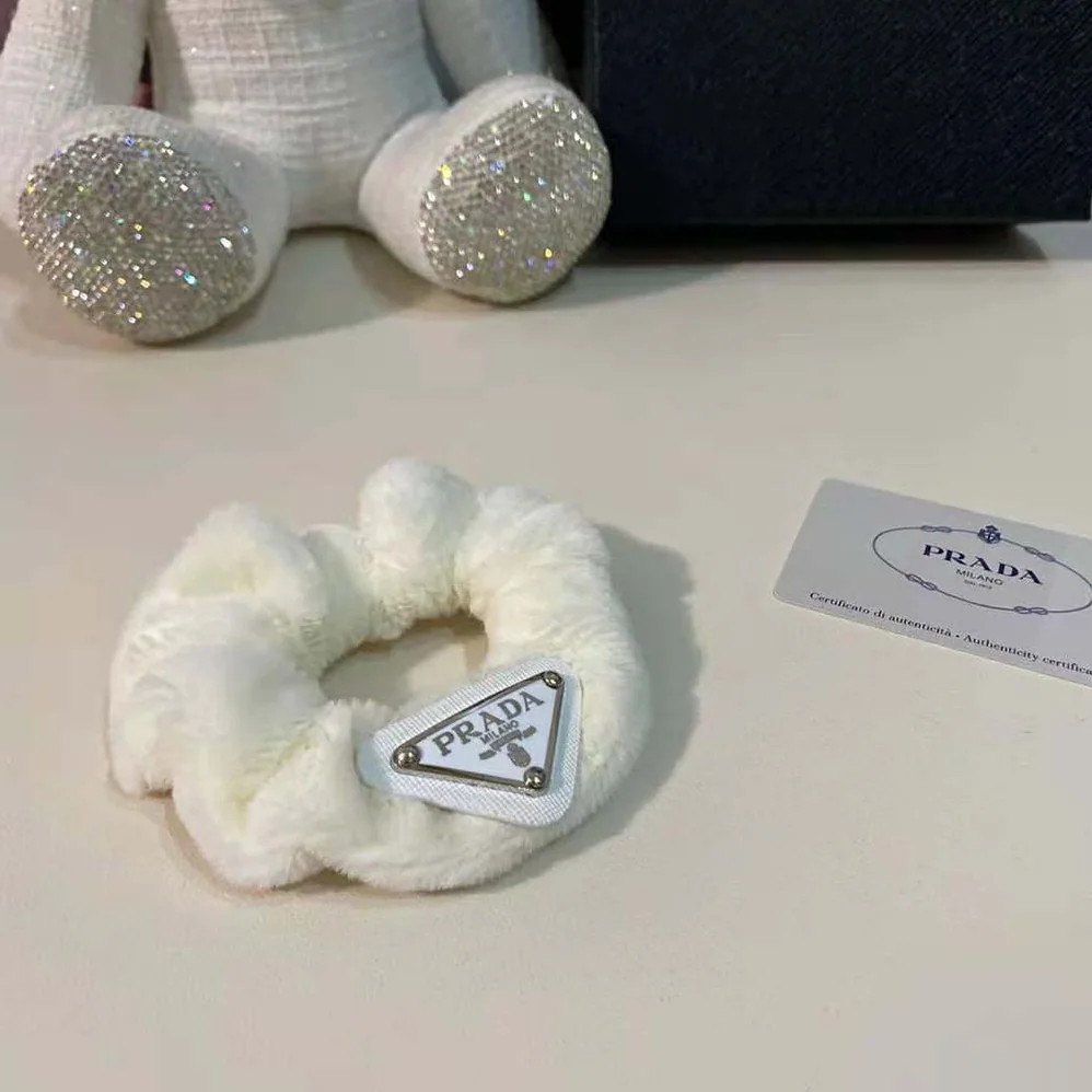 Prada Terry Scrunchie with A Retro Mood is Made of Soft Terry Cloth for Women in White Prada Terry Scrunchie with A Retro Mood is Made of Soft Terry Cloth for Women in White