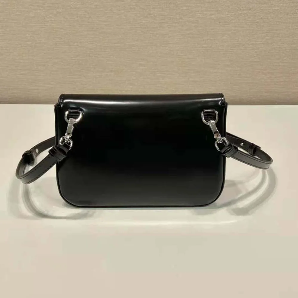 Prada Brushed Leather Mini-bag with Shoulder Strap for Men in Black
