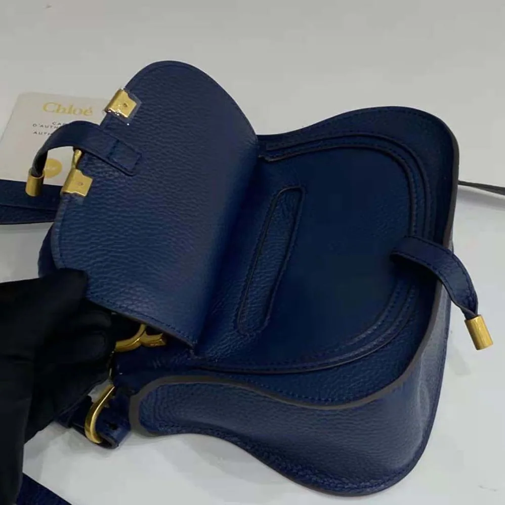 Chloe Marcie Mini Double Carry Bag for Women in Navy