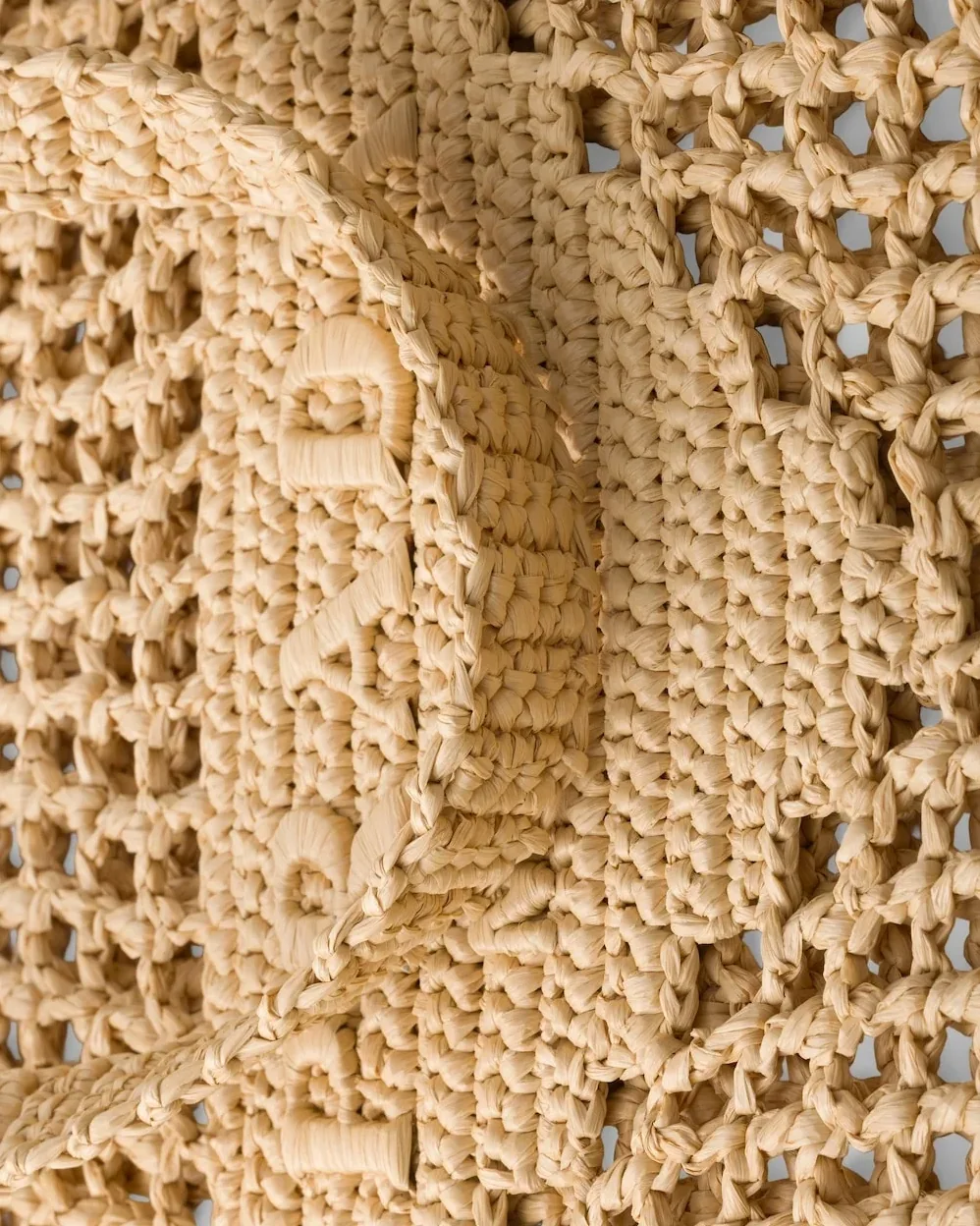Prada Crochet Tote Bag / Tan Raffia Gold Hardware 1BG393_2C2T_F05IA_V_OUO