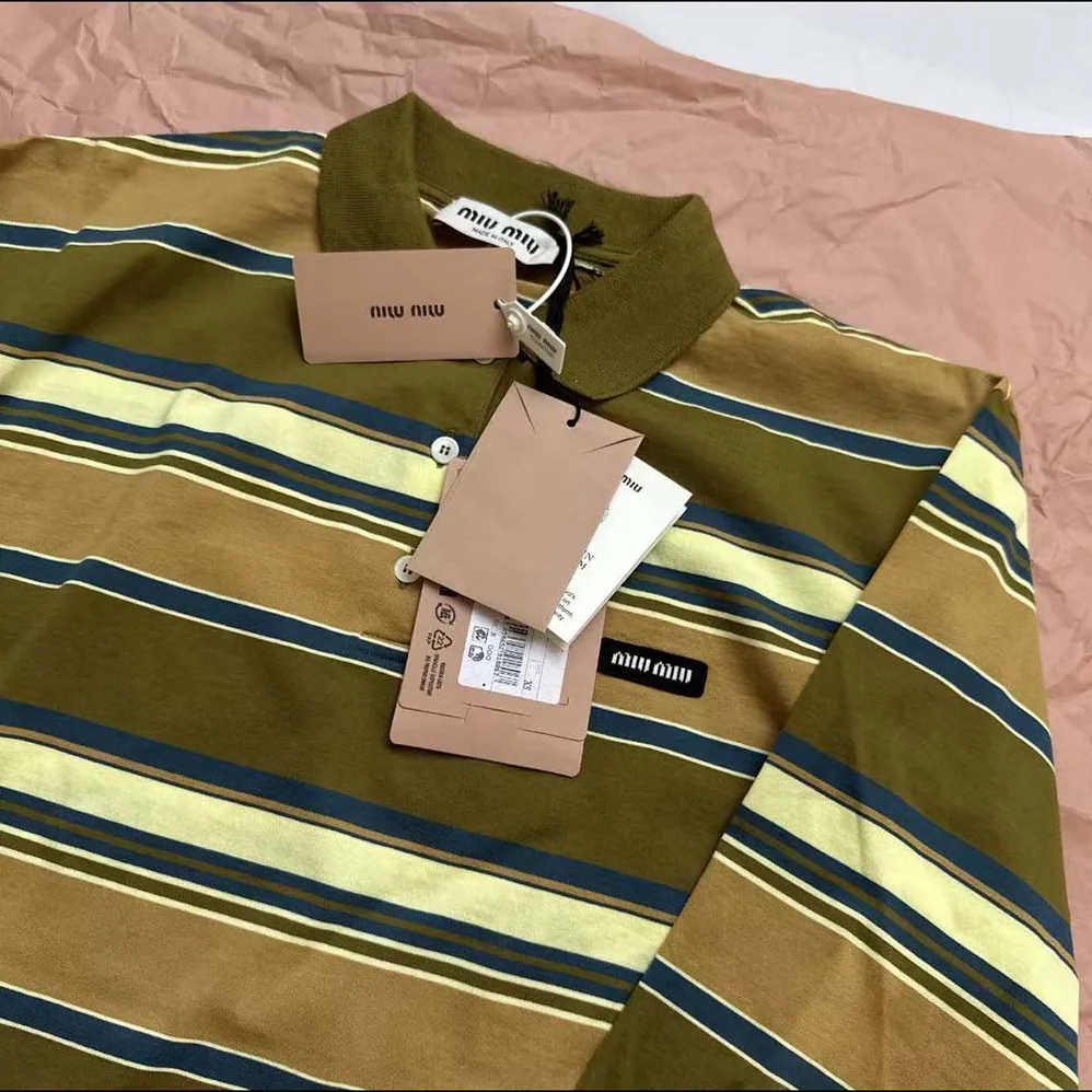 Miu Miu Cotton Jersey Polo Shirt for Women Miu Miu Cotton Jersey Polo Shirt for Women