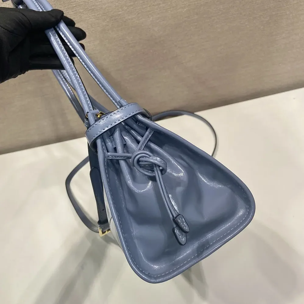 Prada Bonnie Medium Leather Handbag for Women in Light Blue Prada Bonnie Medium Leather Handbag for Women in Light Blue