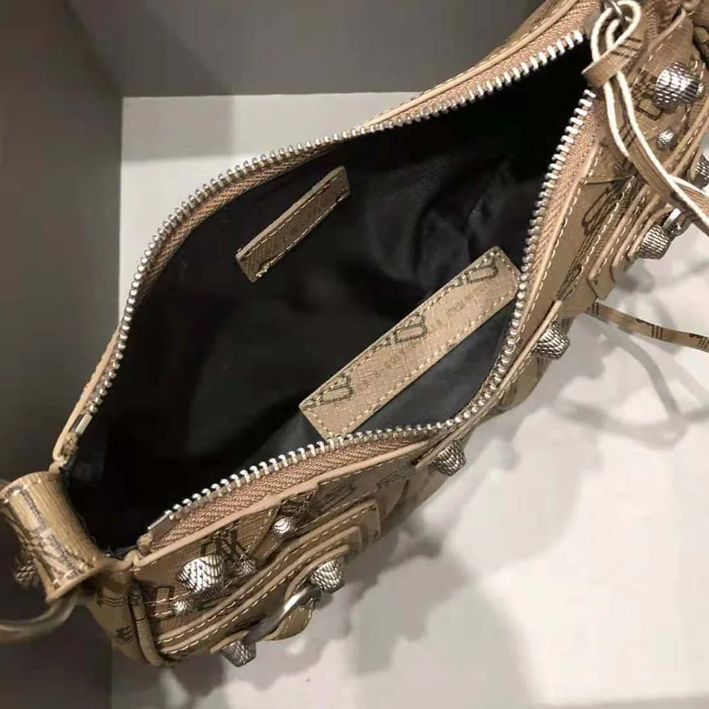 Balenciaga Le Cagole Mini Bag with Chain BB Monogram Coated Canvas in Beige for Women