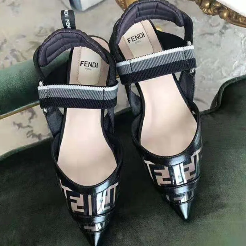 Fendi SABOTS Flats in PU and Leather for Women in Black