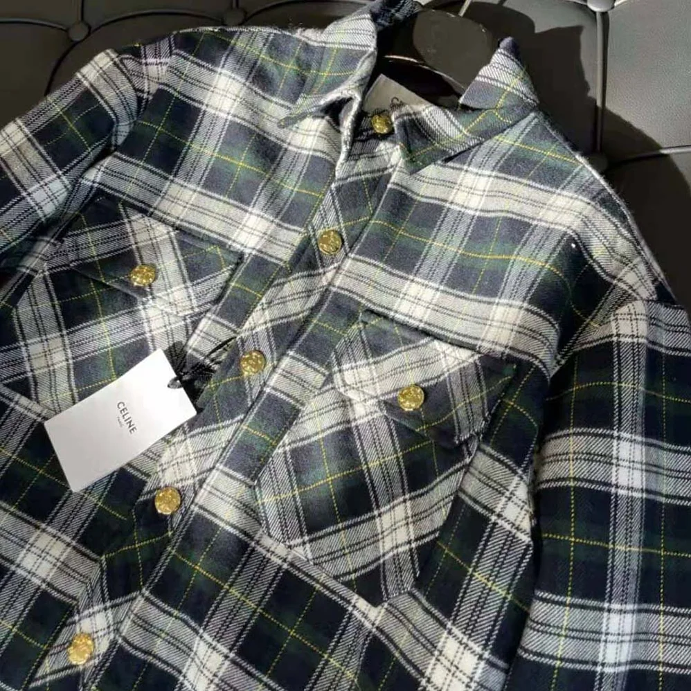 Celine Overshirt in Tartan Cashmere for Men