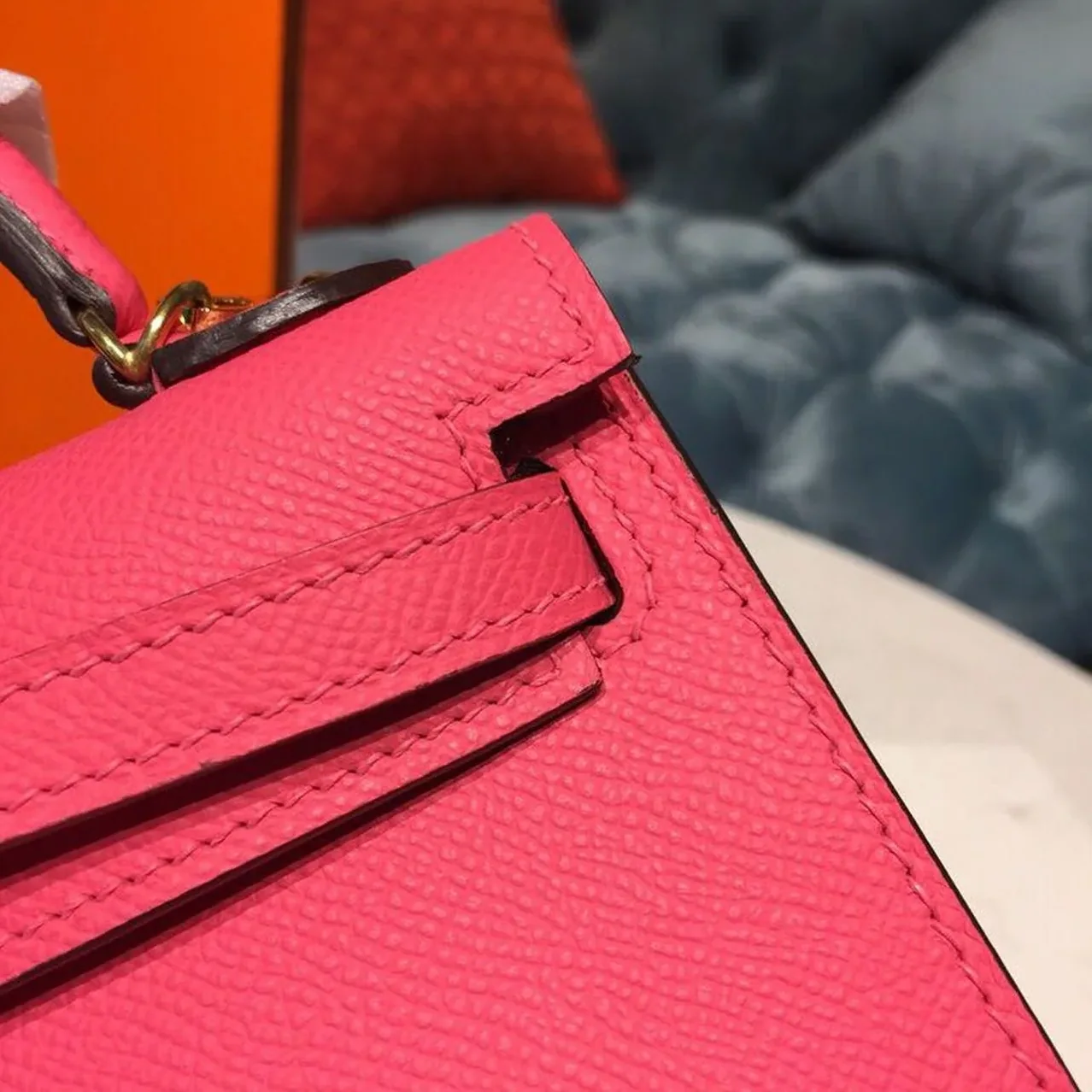 Hermes Mini Kelly Rose Tyrien Gold Toned Hardware / Hermes Mini Kelly Rose Tyrien Gold Toned Hardware /