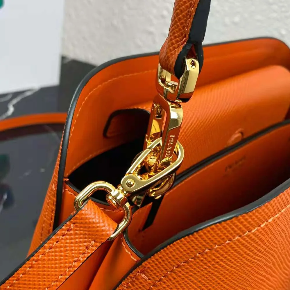 Prada Medium Saffiano Leather Prada Matinee Bag for Women in Orange