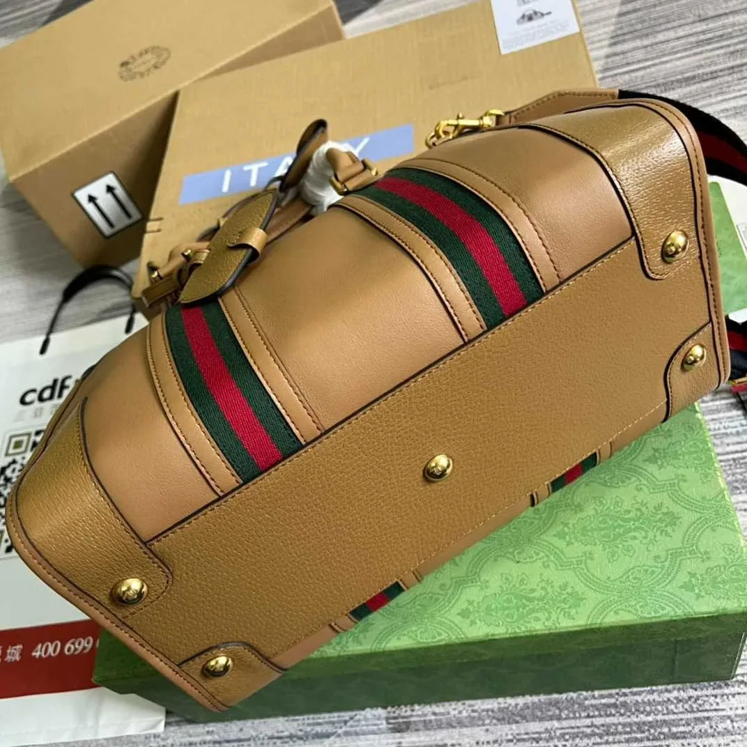 Gucci Double G-Detailed Smooth Medium Handbag Brown / Gucci Double G-Detailed Smooth Medium Handbag Brown /