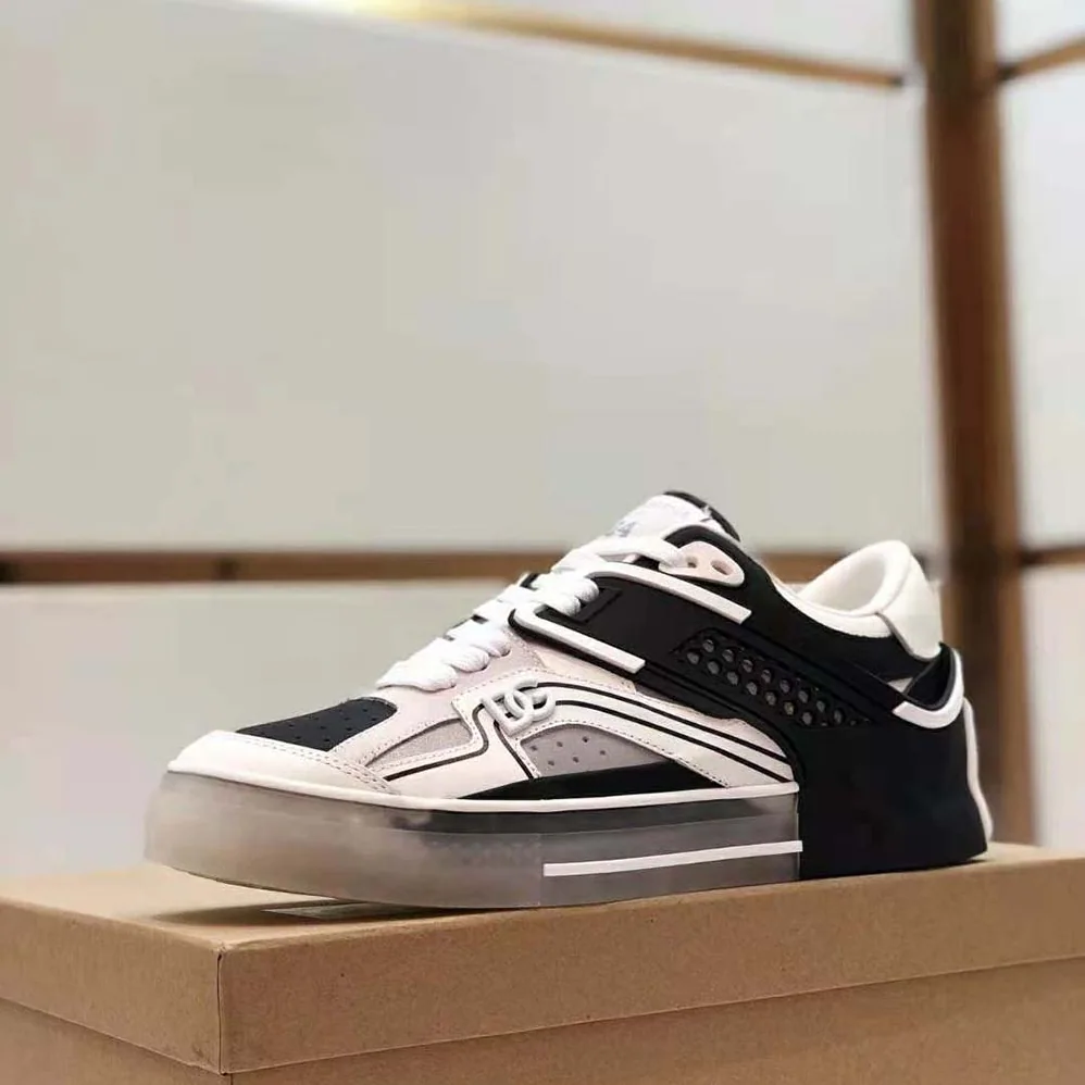 Dolce Gabbana D&G Calfskin Custom 2.Zero Sneakers for Men in Black