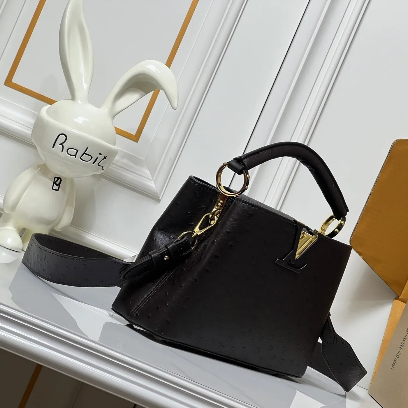 Louis Vuitton Capucines BB Top Handle Bag in Dark Brown Gold Hardware