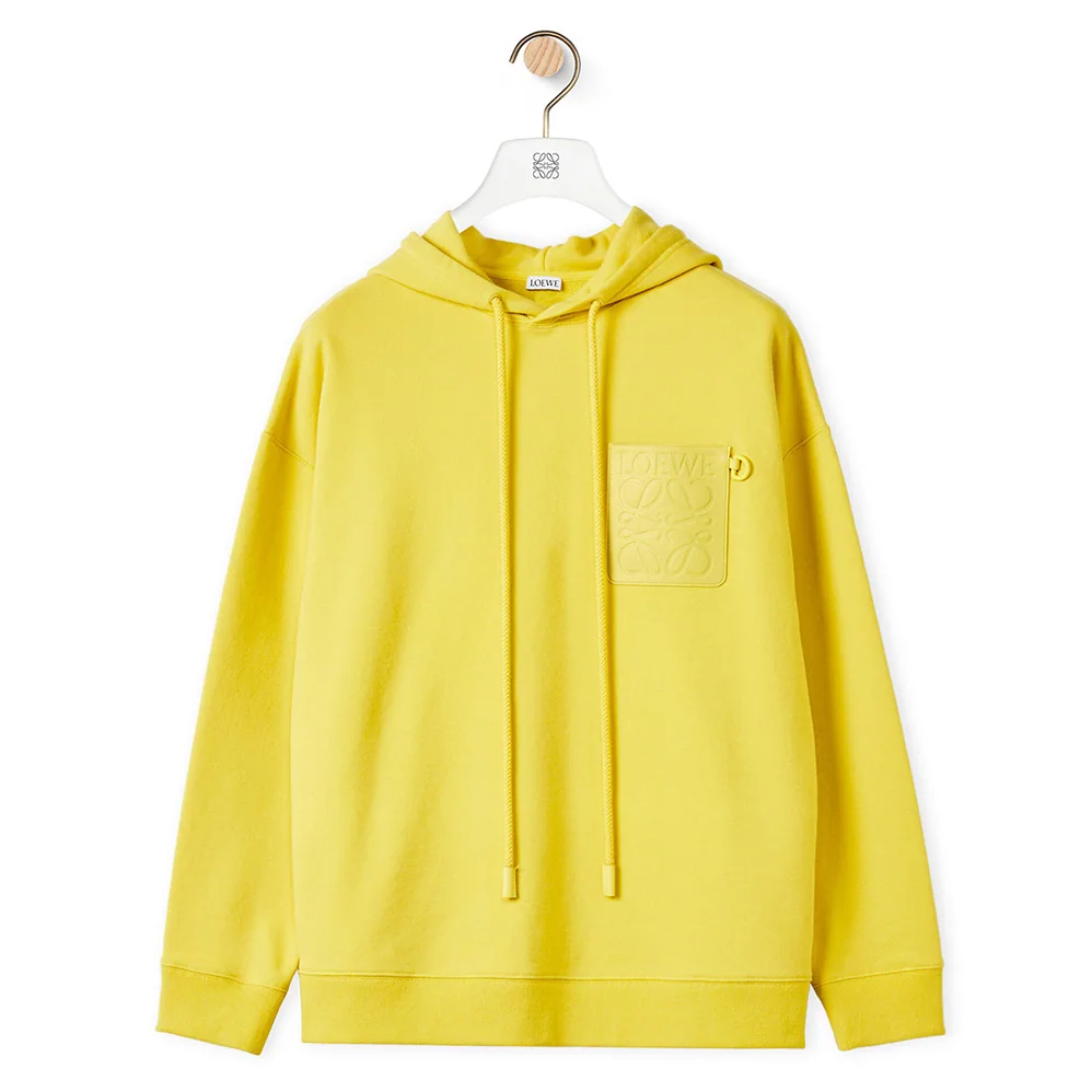 Loewe Anagram Patch Hoodie in Cotton for Women in Yellow