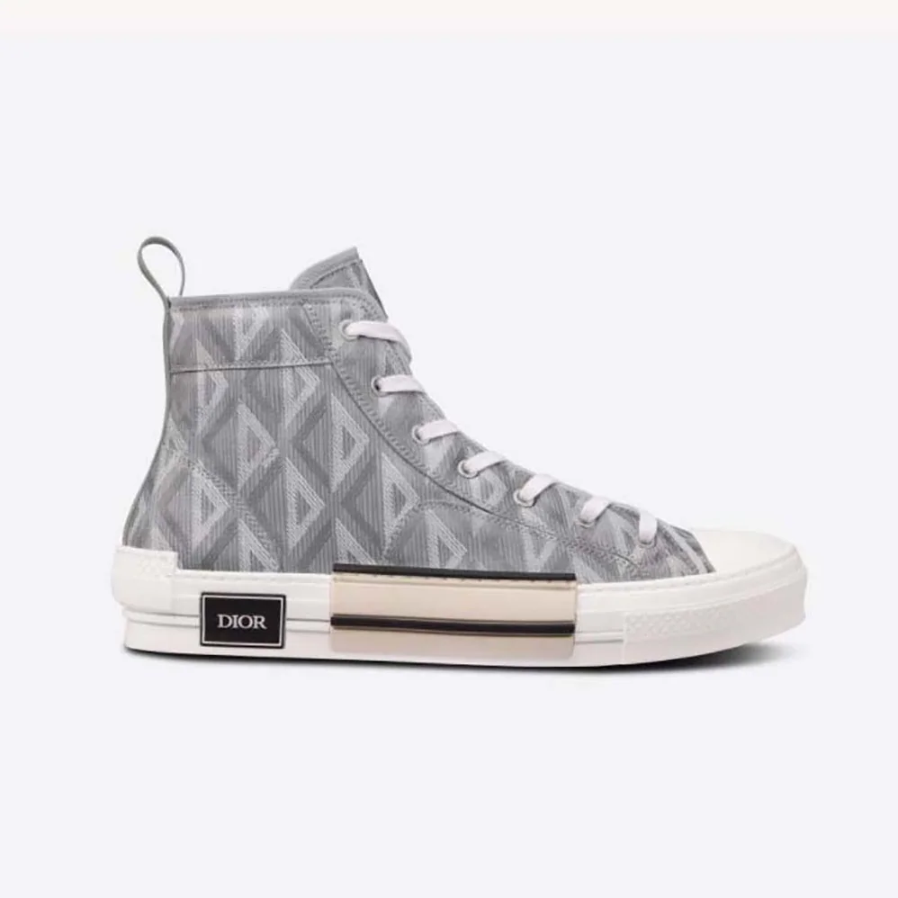 Dior B23 High-Top Sneaker Dior Gray CD Diamond Canvas for Unisex Dior B23 High-Top Sneaker Dior Gray CD Diamond Canvas for Unisex