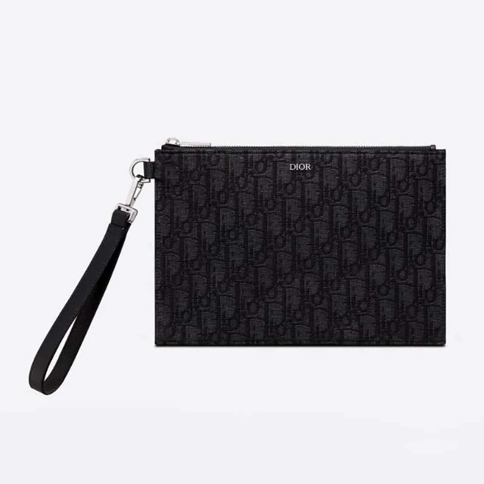 Dior A5 Pouch Black Dior Oblique Jacquard for Men