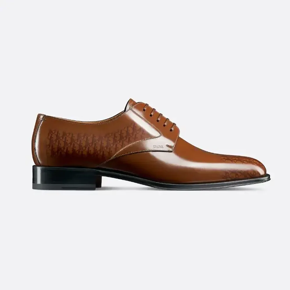 Dior Timeless Derby Shoe Brown Calfskin with Dior Oblique Gradient Patina for Men Dior Timeless Derby Shoe Brown Calfskin with Dior Oblique Gradient Patina for Men