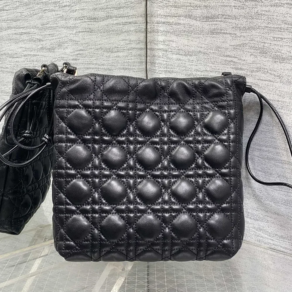 Dior Adiorable Mini Bucket Bag Black Cannage Lambskin for Women Dior Adiorable Mini Bucket Bag Black Cannage Lambskin for Women