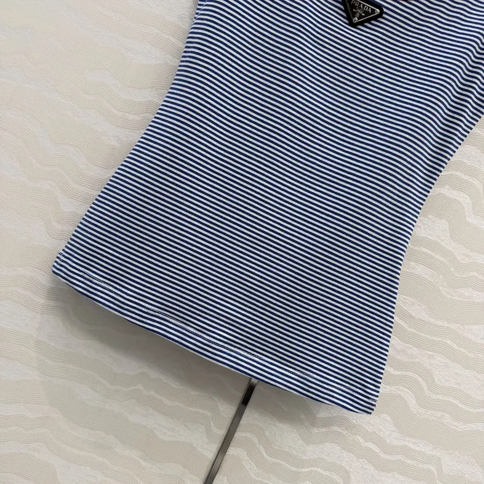 Prada Striped Cotton Jersey Tank Top for Women Prada Striped Cotton Jersey Tank Top for Women