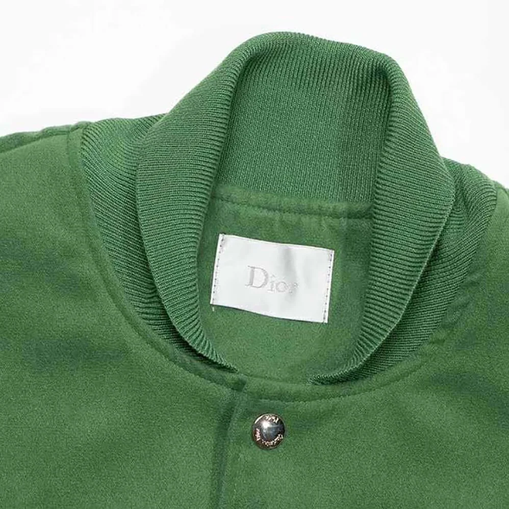 Dior Tears Blouson Green Leather Wool and Cashmere for Men