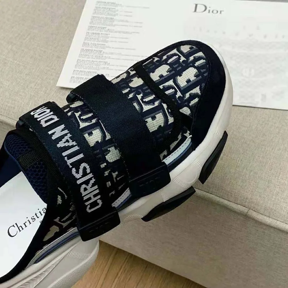 Dior D-Wander Sneaker Deep Blue Dior Oblique Technical Fabric for Women Dior D-Wander Sneaker Deep Blue Dior Oblique Technical Fabric for Women