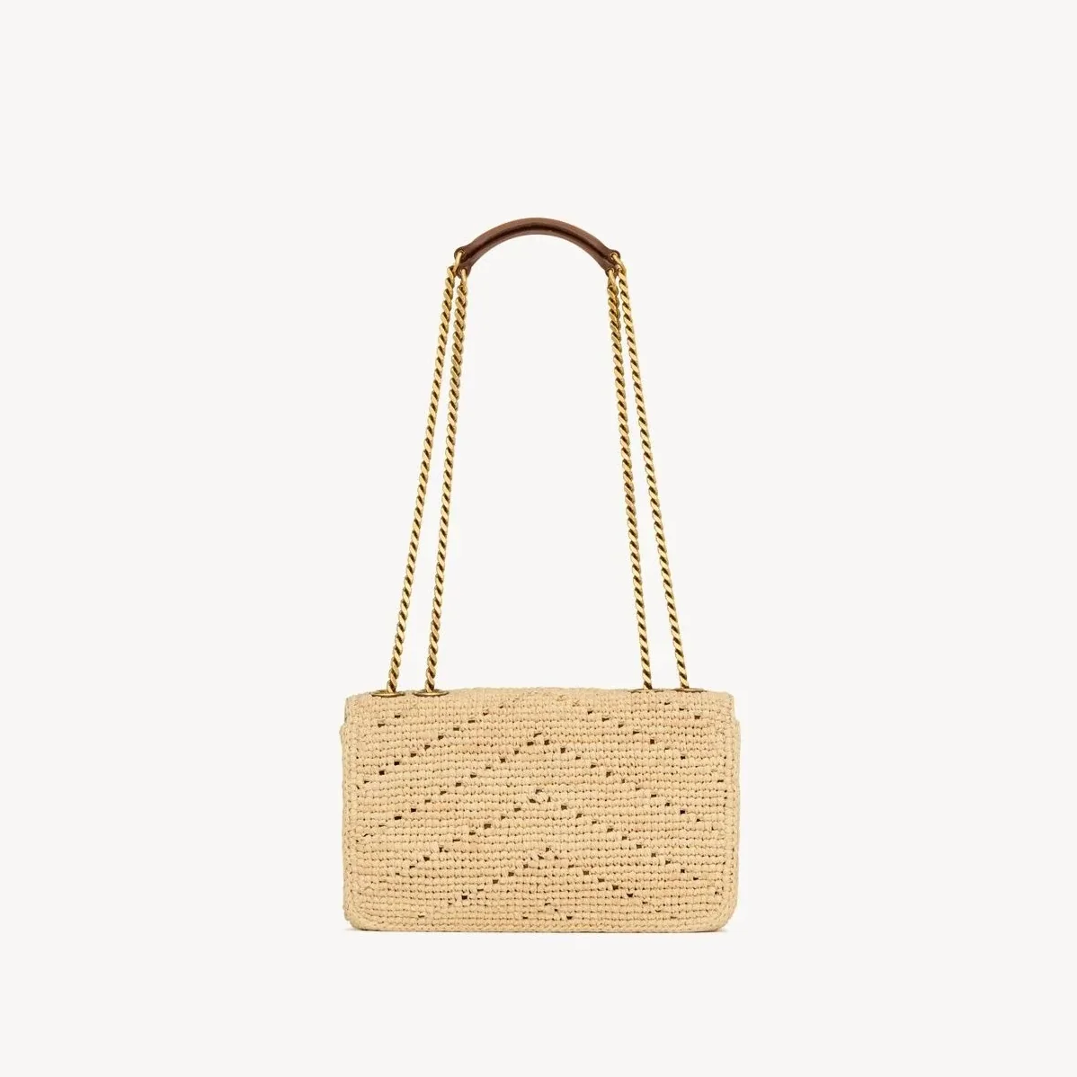 Saint Laurent Loulou Small Shoulder Bag in Beige Raffia Gold Hardware Saint Laurent Loulou Small Shoulder Bag in Beige Raffia Gold Hardware
