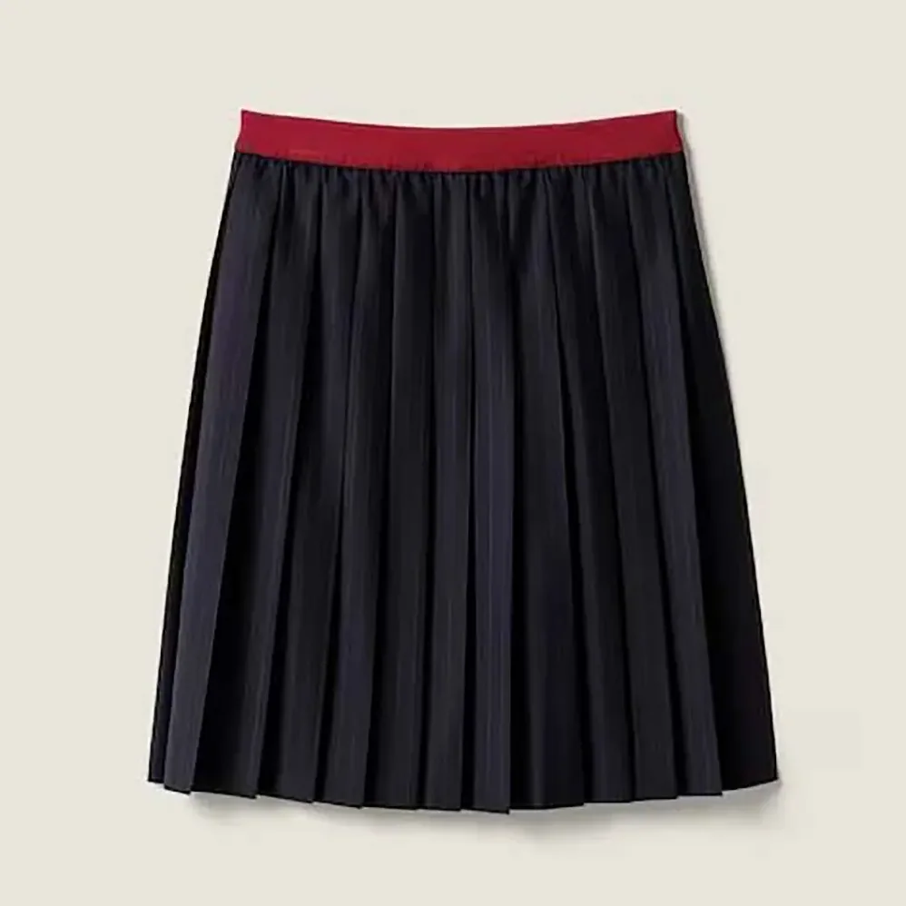 Miu Miu Pleated Pinstripe Midi Skirt for Women Miu Miu Pleated Pinstripe Midi Skirt for Women
