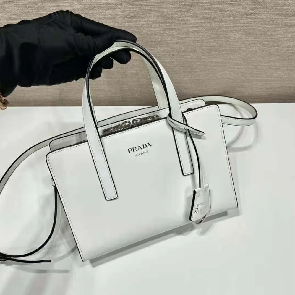 Prada Re-Edition 1995 Brushed-Leather Mini Handbag for Women in White