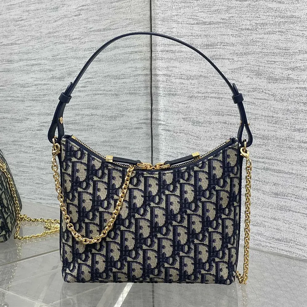 Dior 30 Montaigne Diorling Mini Bag with Chain Blue Dior Oblique Jacquard for Women Dior 30 Montaigne Diorling Mini Bag with Chain Blue Dior Oblique Jacquard for Women