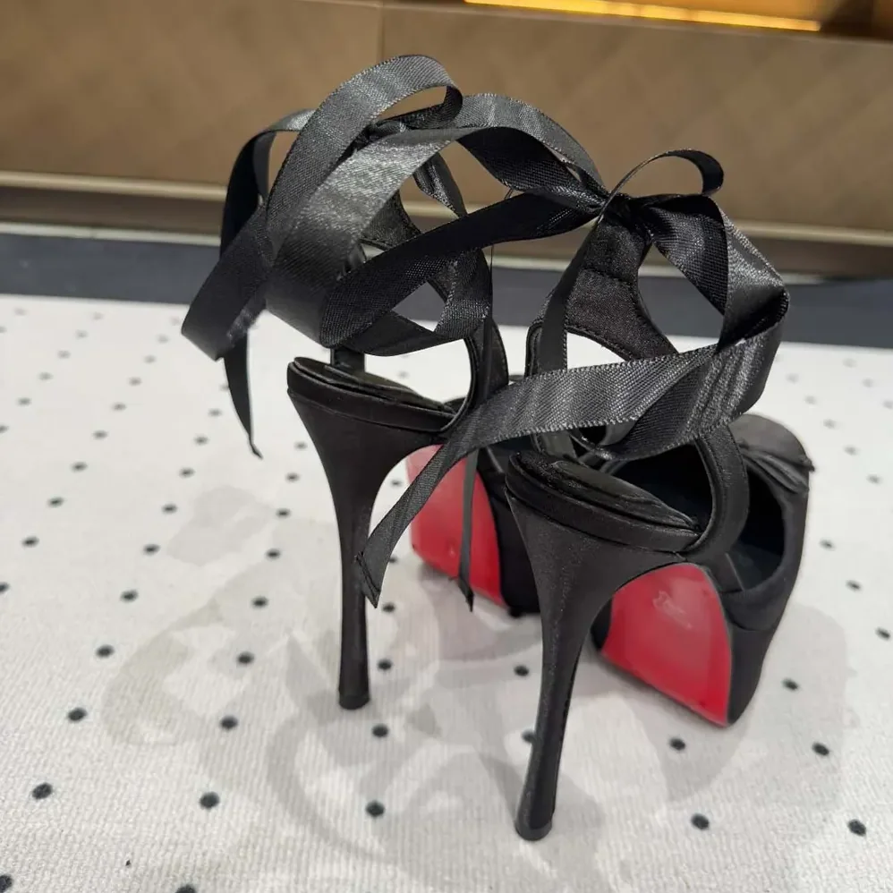 Christian Louboutin Cassia Lace Up Alta 160 mm Strappy Pumps for Women in Black