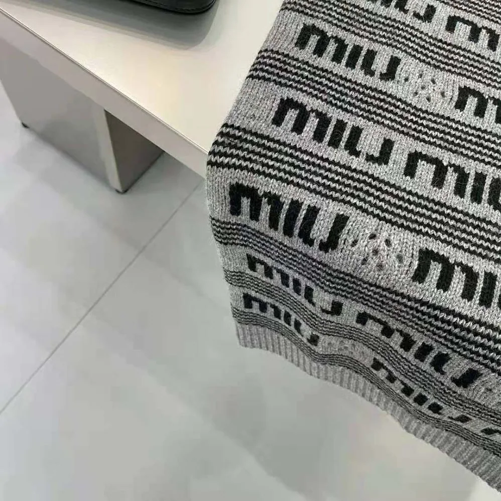 Miu Miu Cashmere Dress with Intarsia-Knit Logo for Women in Gray