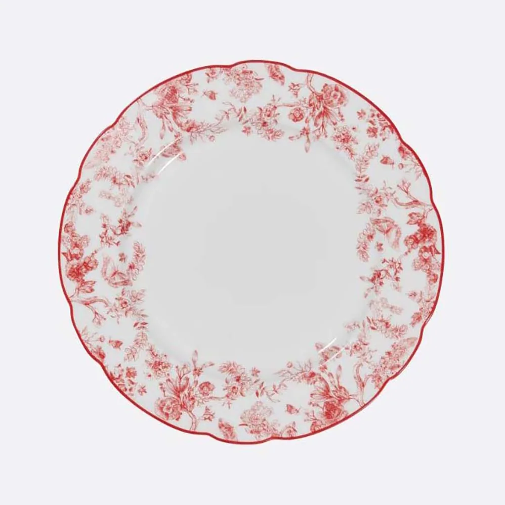 Dior Dinner Plate Red Toile de Jouy for Unisex Dior Dinner Plate Red Toile de Jouy for Unisex