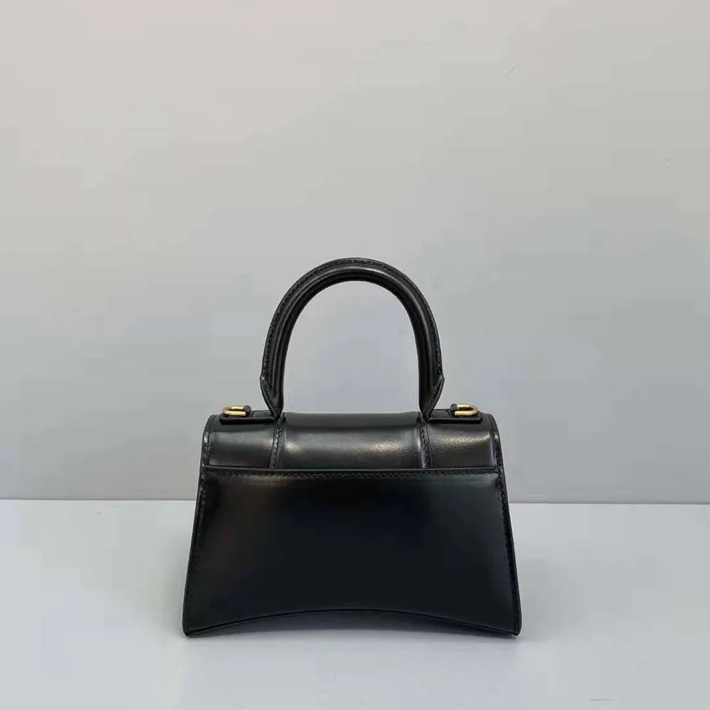 Balenciaga Hourglass Small Top Handle Bag in Black Shiny Box Calfskin for Women