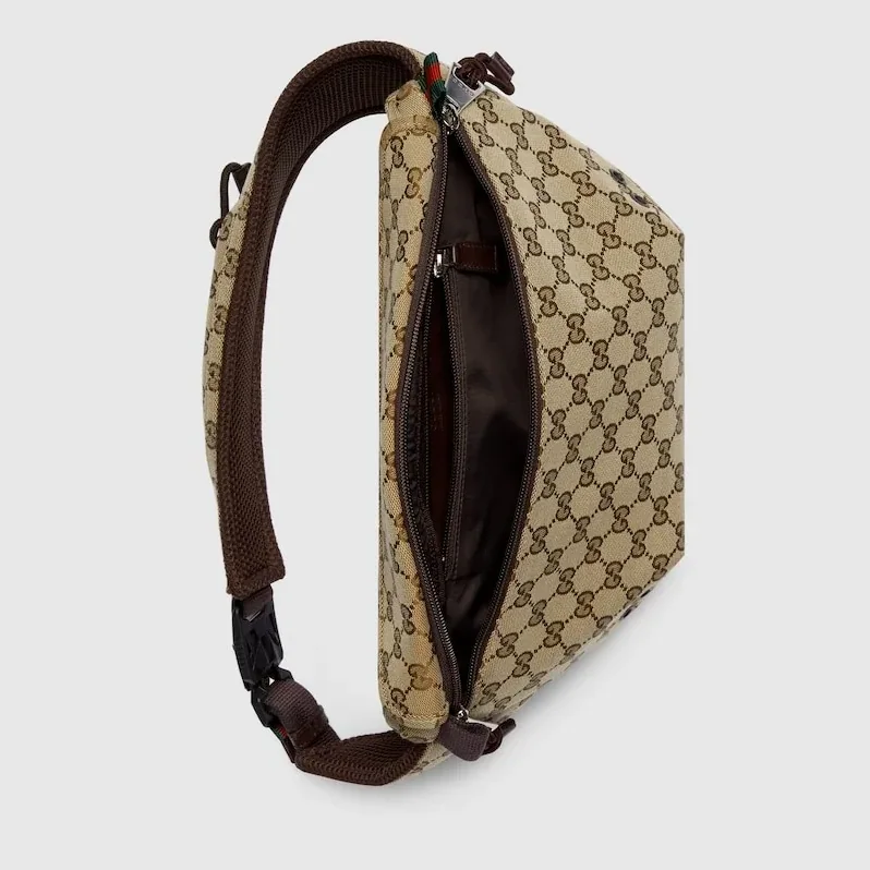 Gucci Small GG Belt Bag Beige And Dark Brown / Gucci Small GG Belt Bag Beige And Dark Brown /