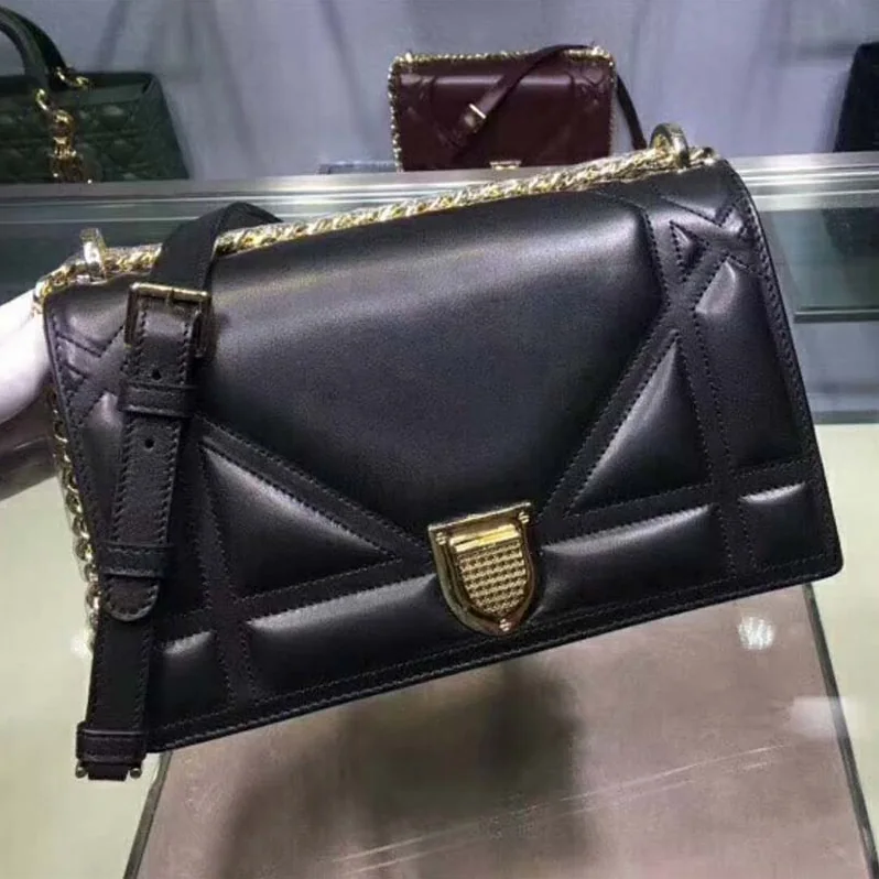 Dior Diorama Lambskin Bag for Women in Black